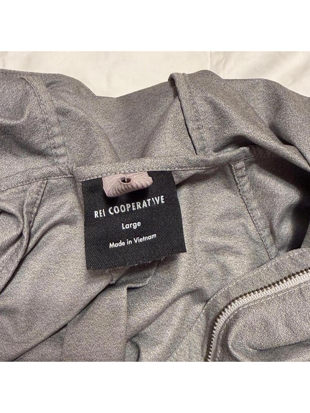 REI Co-op Gray Pullover Anorak Hoodie Size Large Good Used Condition - Picture 3 of 8